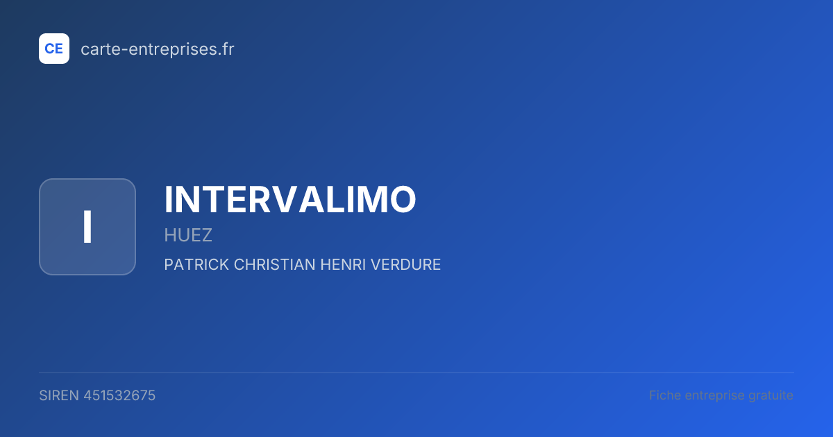 INTERVALIMO — 451532675 — fiche entreprise