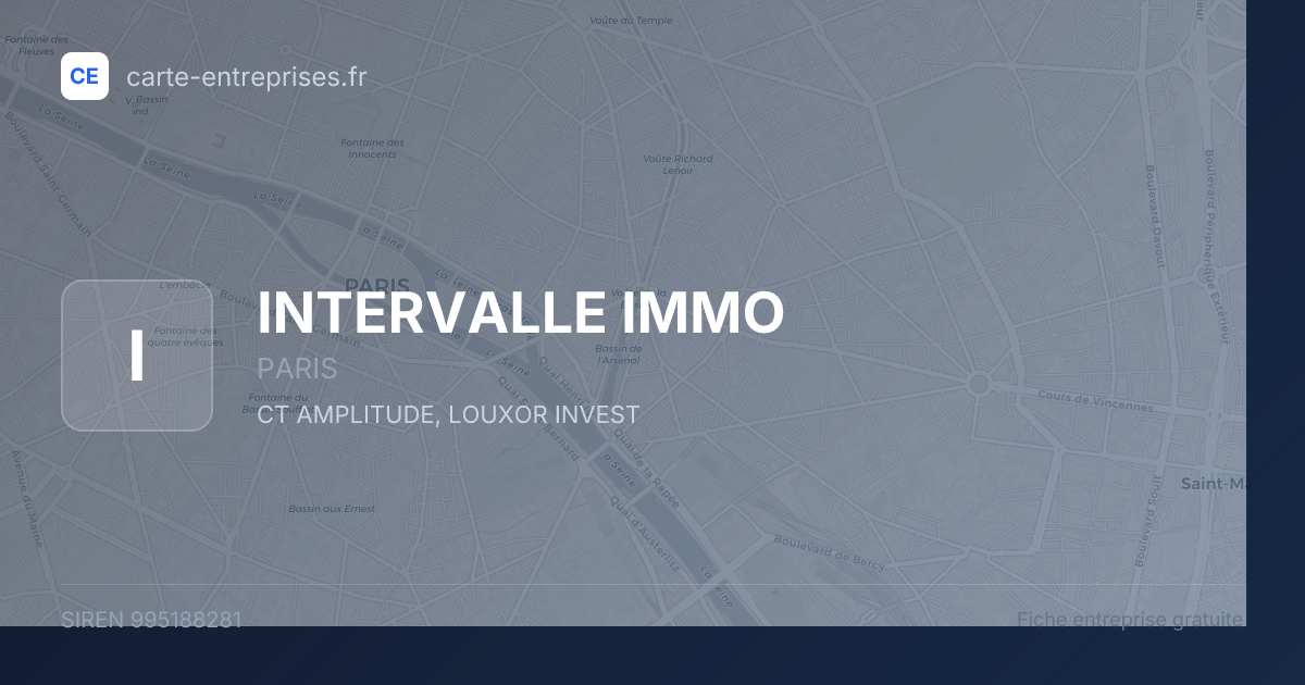 INTERVALLE IMMO — 995188281 — fiche entreprise