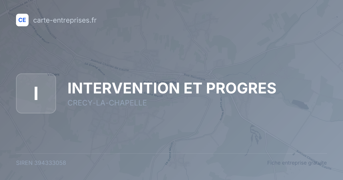 INTERVENTION ET PROGRES — 394333058 — fiche entreprise