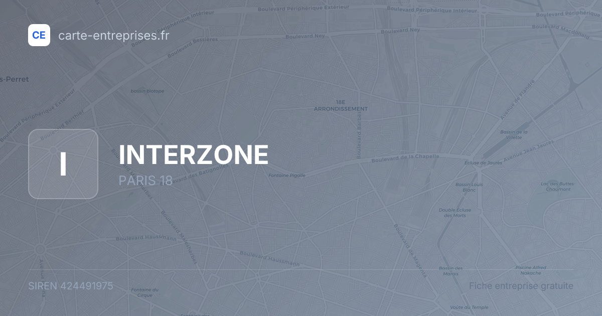 INTERZONE — 424491975 — fiche entreprise