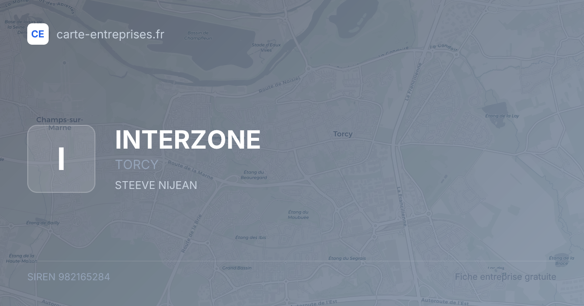 INTERZONE — 982165284 — fiche entreprise