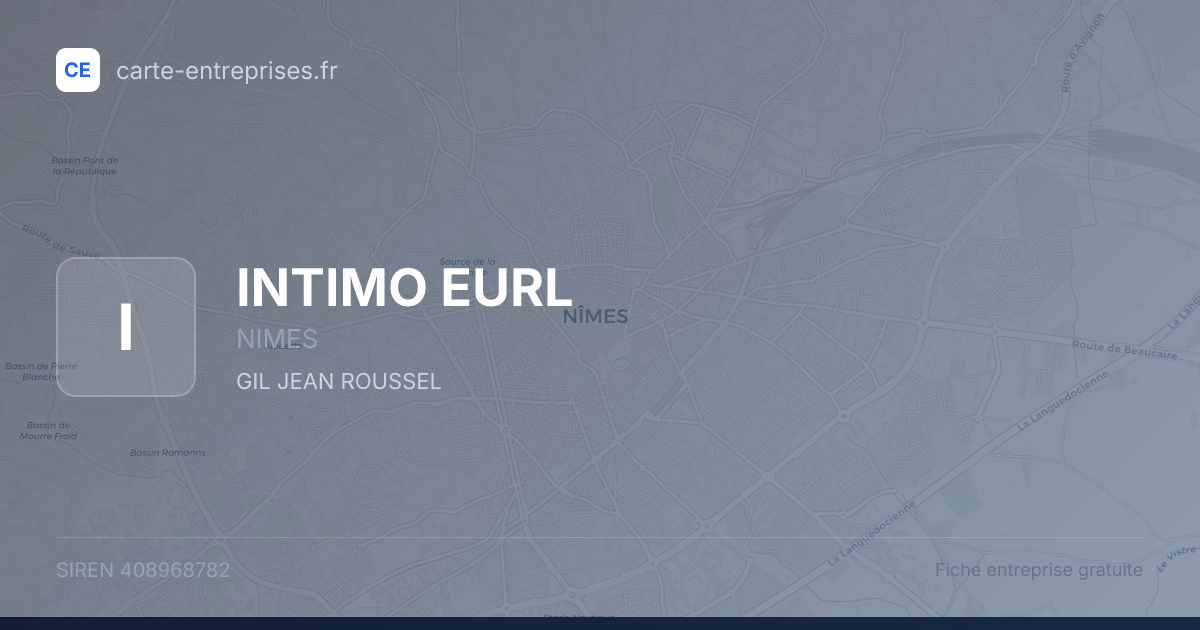 INTIMO EURL — 408968782 — fiche entreprise