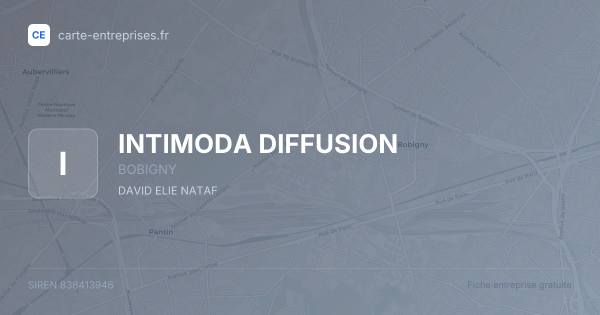 INTIMODA DIFFUSION — 838413946 — fiche entreprise