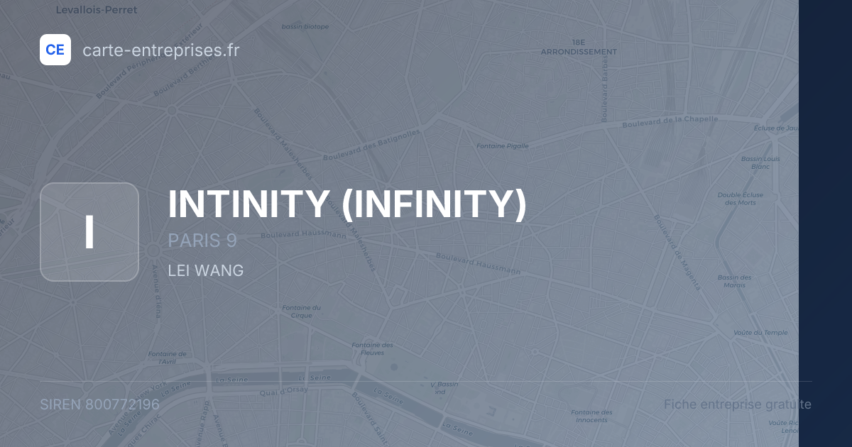 INTINITY (INFINITY) — 800772196 — fiche entreprise