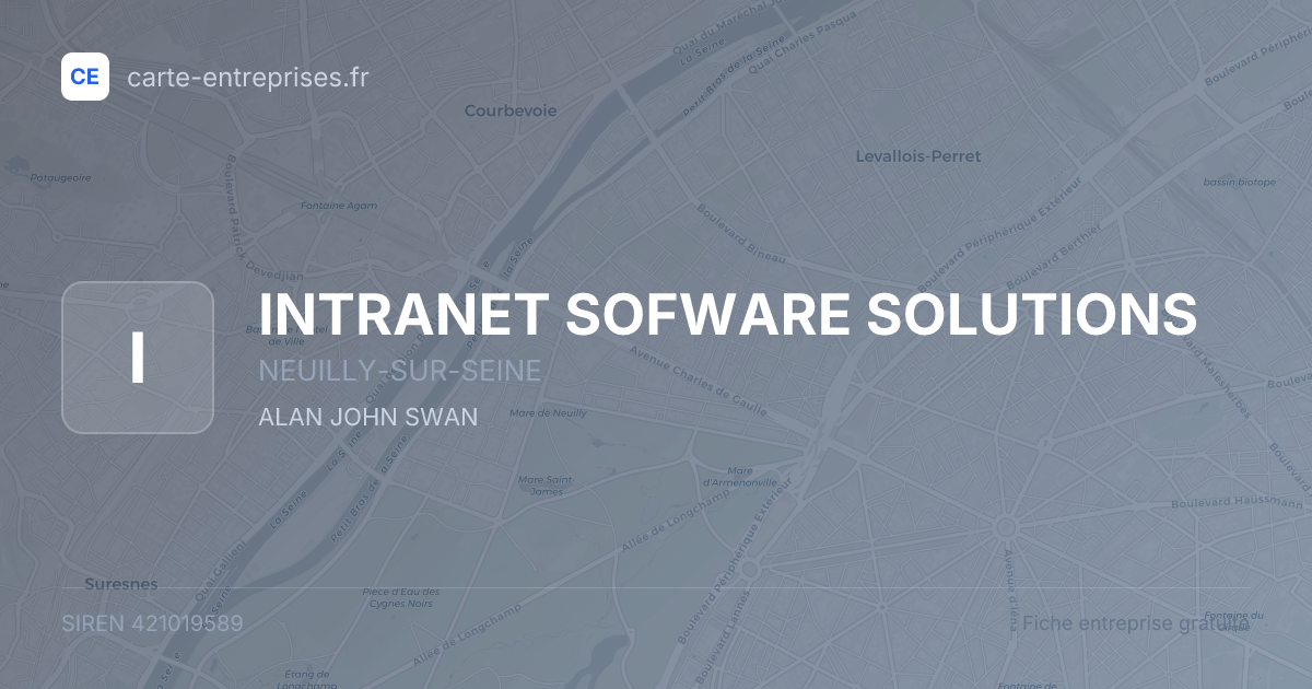 INTRANET SOFWARE SOLUTIONS — 421019589 — fiche entreprise