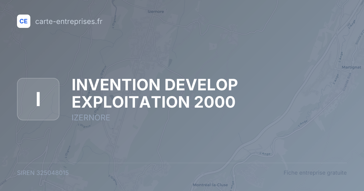 INVENTION DEVELOP EXPLOITATION 2000 — 325048015 — fiche entreprise