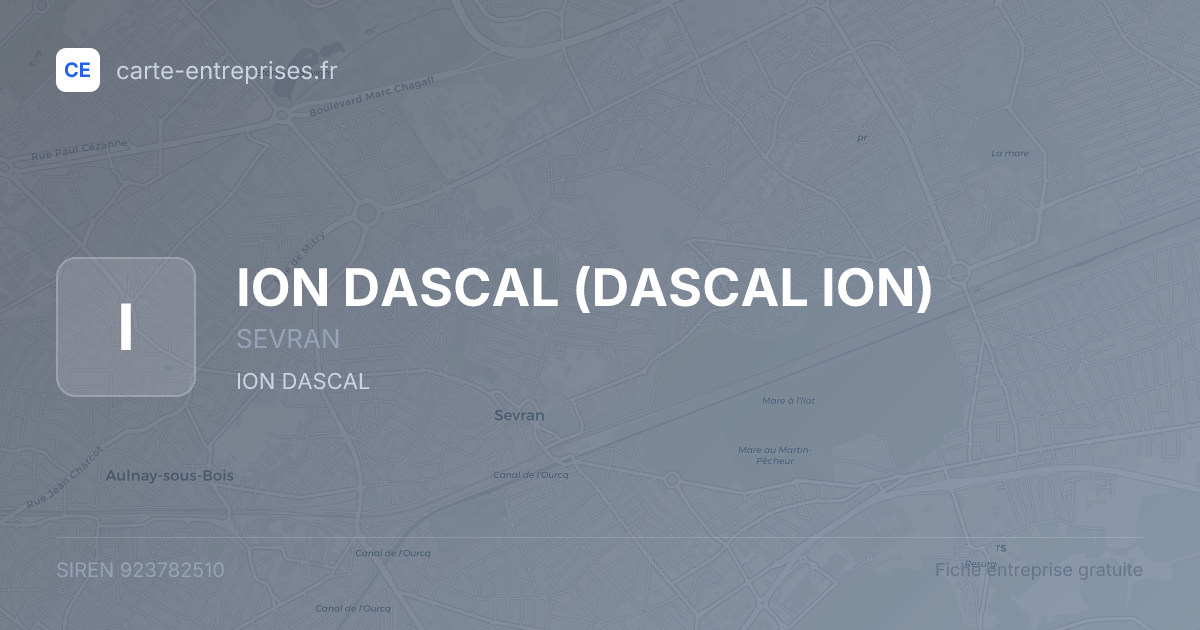ION DASCAL (DASCAL ION) — 923782510 — fiche entreprise