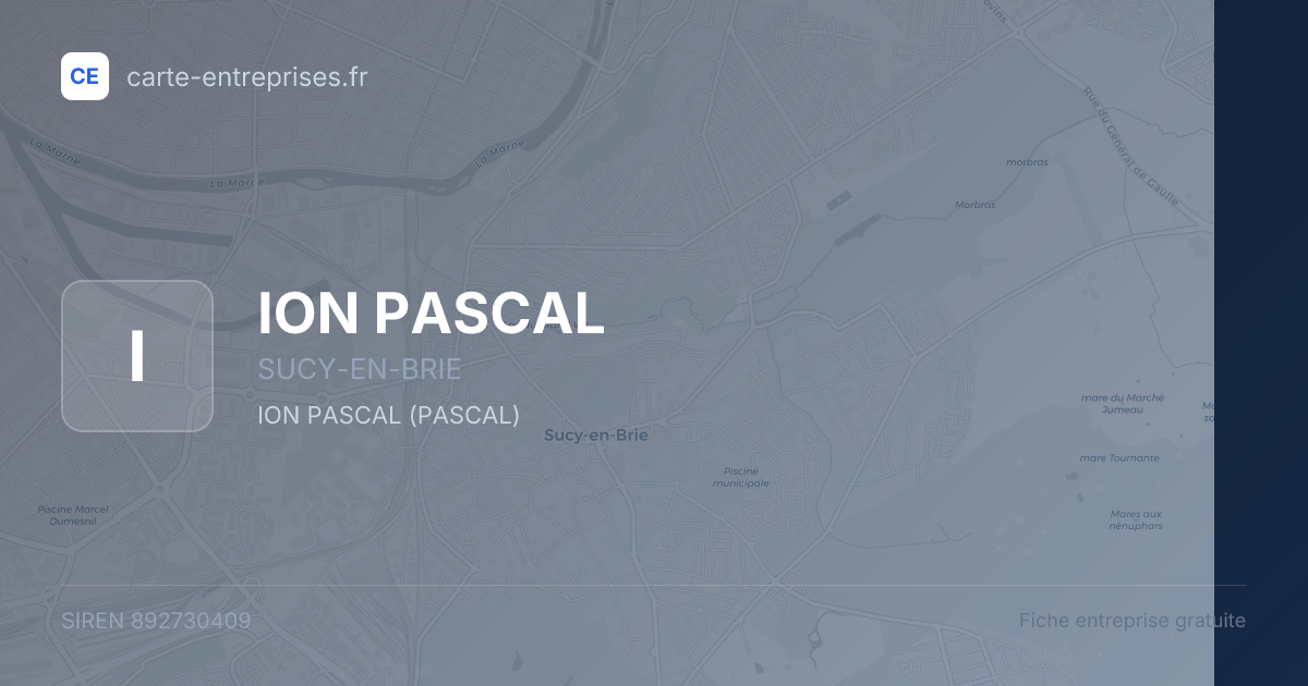 ION PASCAL — 892730409 — fiche entreprise