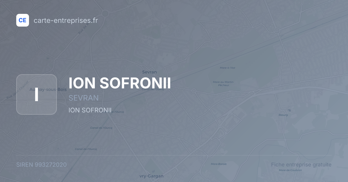 ION SOFRONII — 993272020 — fiche entreprise