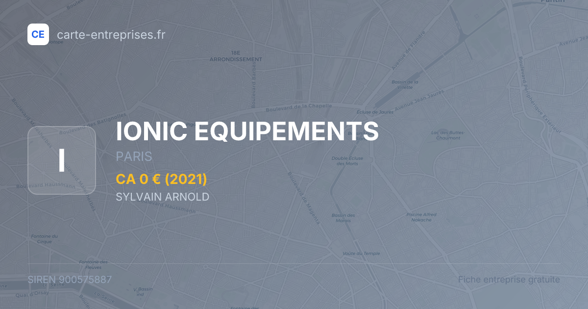 IONIC EQUIPEMENTS — 900575887 — fiche entreprise