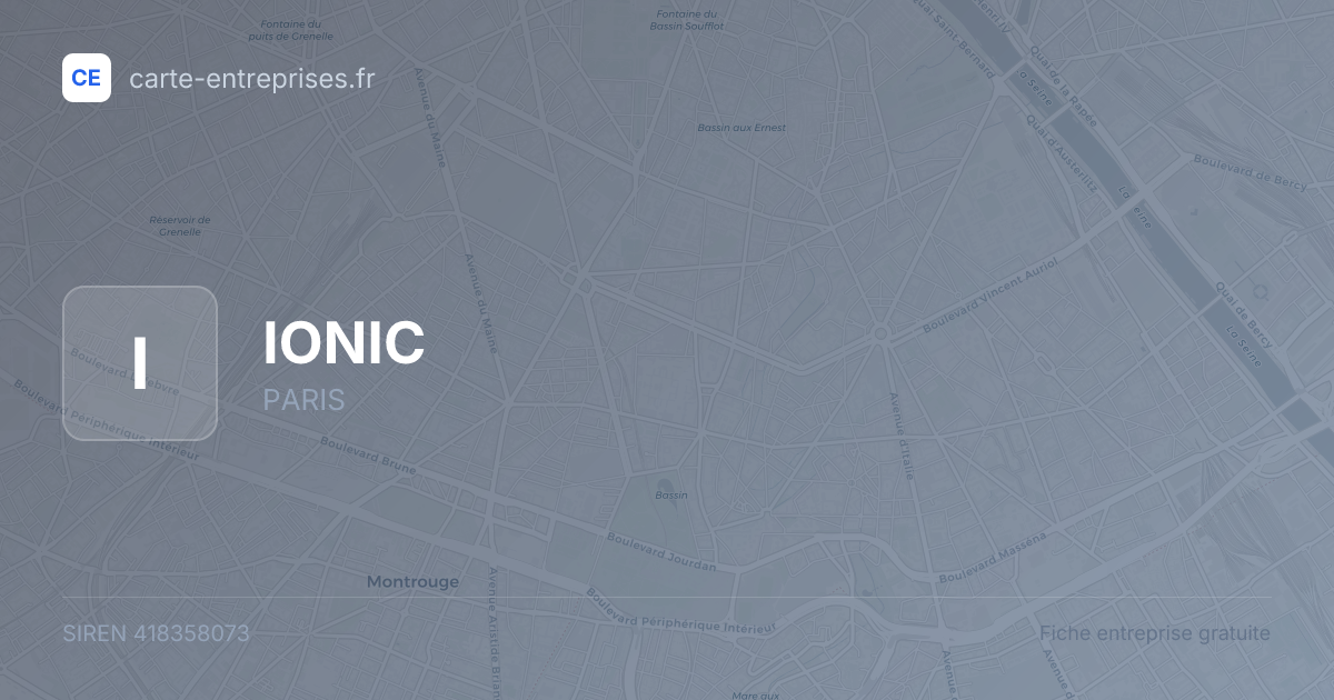 IONIC — 418358073 — fiche entreprise