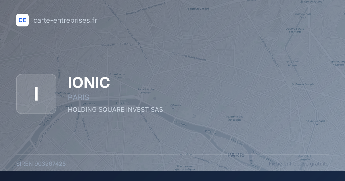 IONIC — 903267425 — fiche entreprise
