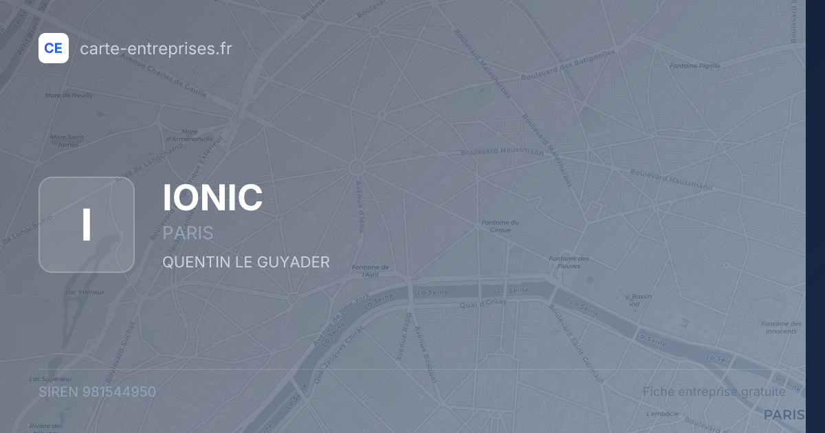 IONIC — 981544950 — fiche entreprise