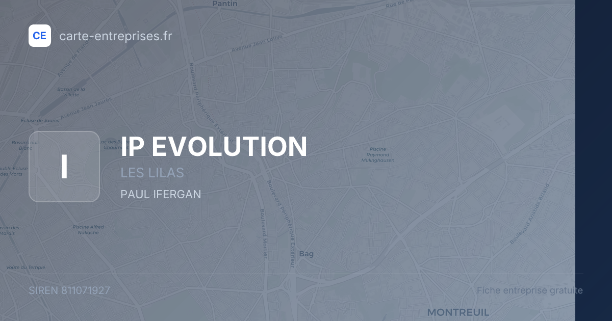 IP EVOLUTION — 811071927 — fiche entreprise