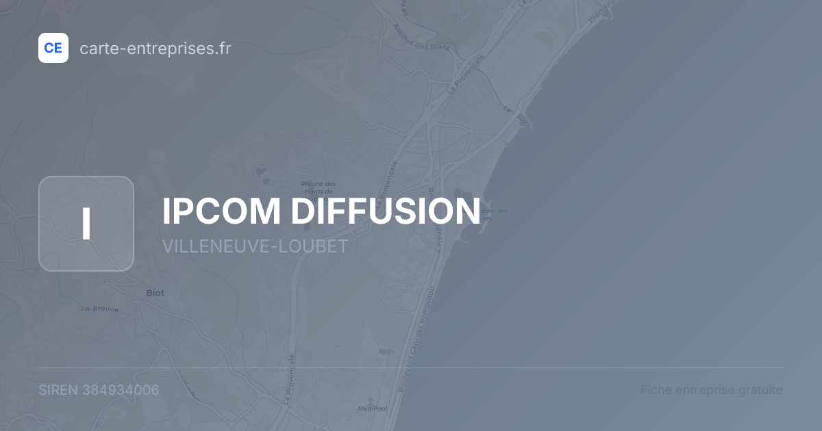 IPCOM DIFFUSION — 384934006 — fiche entreprise