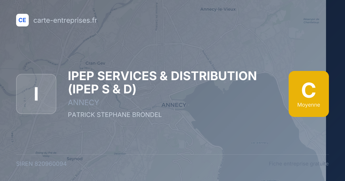 IPEP SERVICES & DISTRIBUTION (IPEP S & D) — 820960094 — fiche entreprise