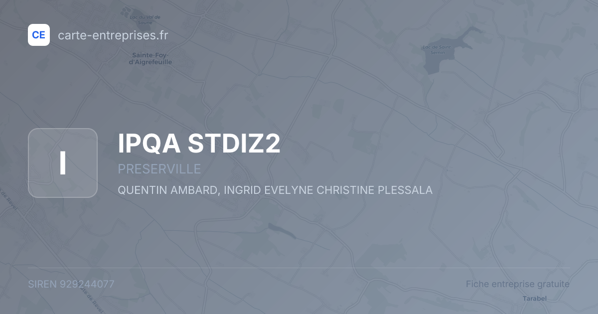 IPQA STDIZ2 — 929244077 — fiche entreprise