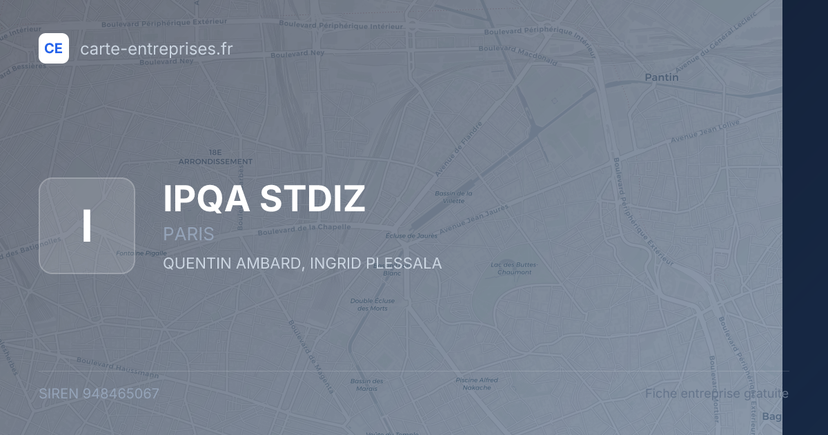 IPQA STDIZ — 948465067 — fiche entreprise