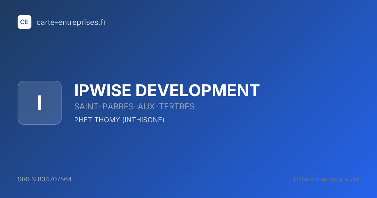 IPWISE DEVELOPMENT — 834707564 — fiche entreprise