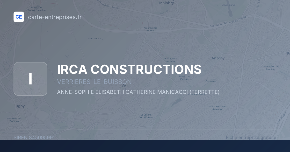 IRCA CONSTRUCTIONS — 845095991 — fiche entreprise