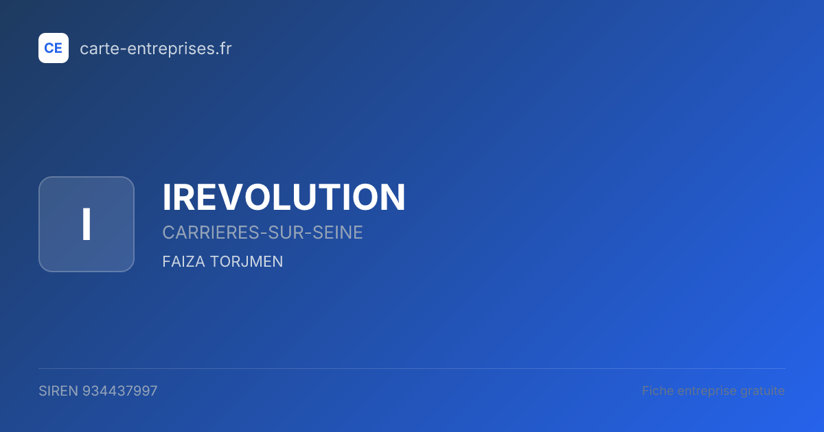IREVOLUTION — 934437997 — fiche entreprise