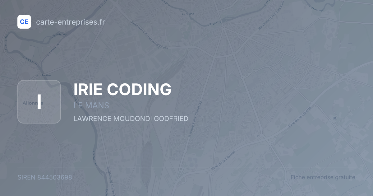 IRIE CODING — 844503698 — fiche entreprise