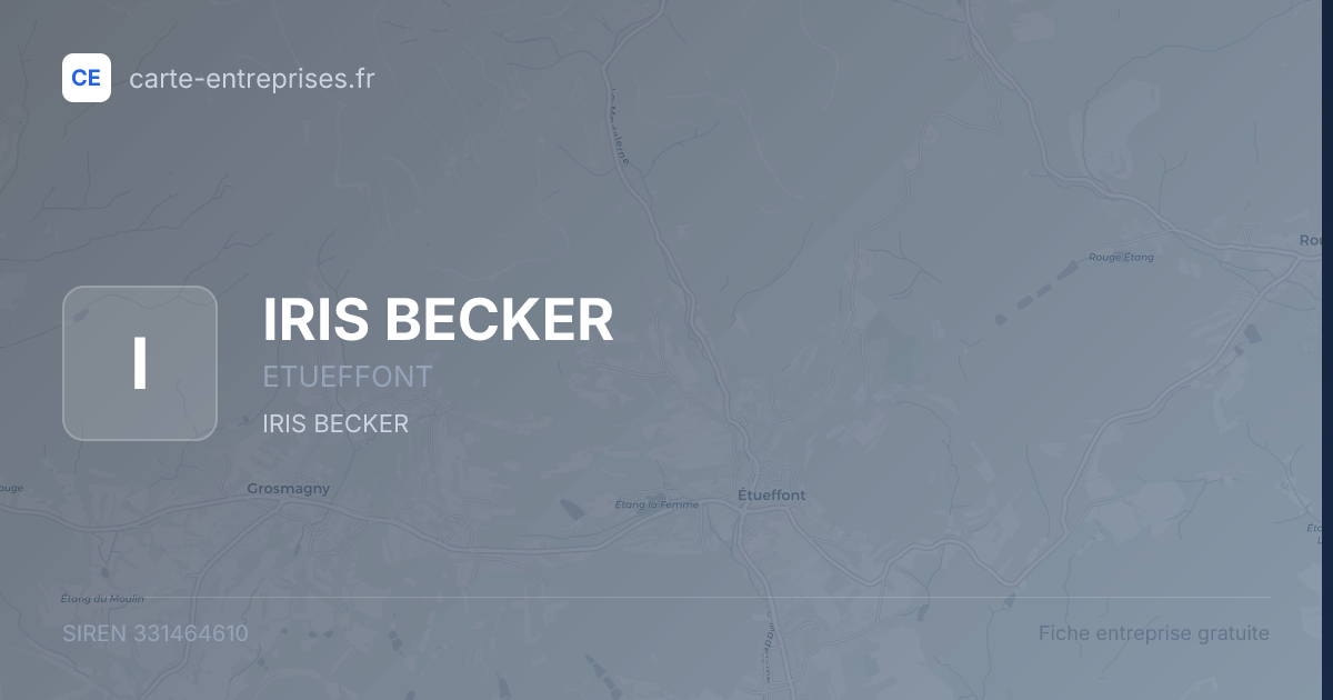 IRIS BECKER — 331464610 — fiche entreprise