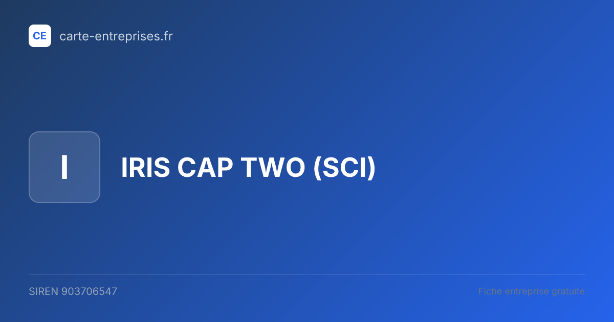IRIS CAP TWO (SCI) — 903706547 — fiche entreprise