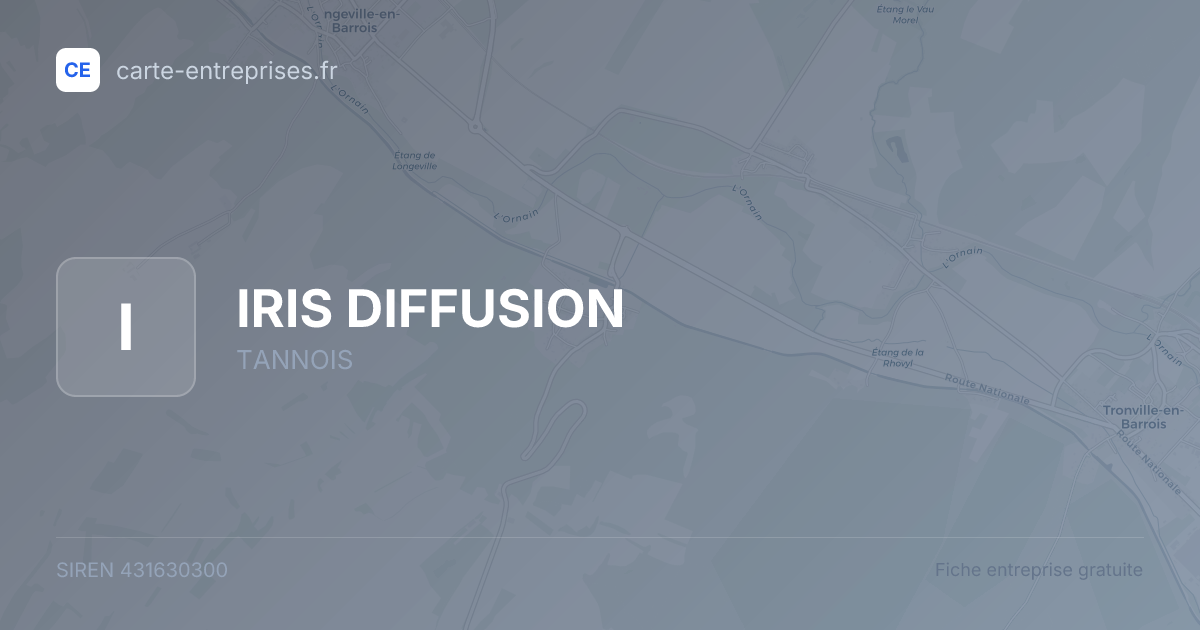 IRIS DIFFUSION — 431630300 — fiche entreprise