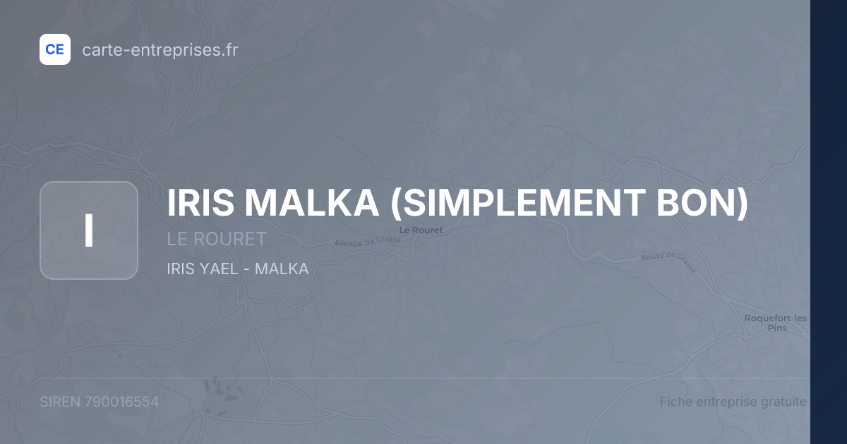 IRIS MALKA (SIMPLEMENT BON) — 790016554 — fiche entreprise