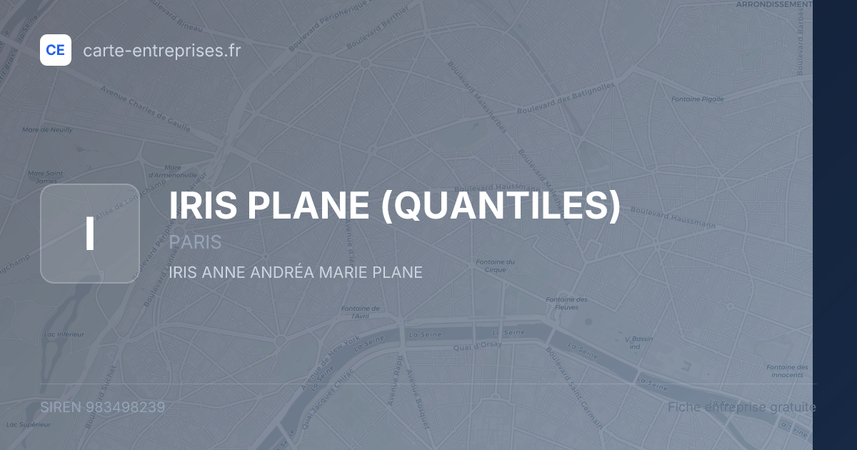 IRIS PLANE (QUANTILES) — 983498239 — fiche entreprise