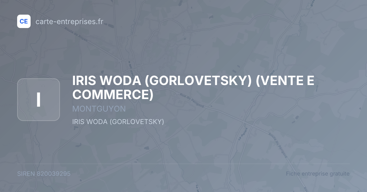 IRIS WODA (GORLOVETSKY) (VENTE E COMMERCE) — 820039295 — fiche entreprise