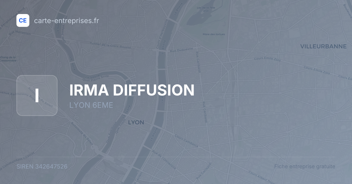 IRMA DIFFUSION — 342647526 — fiche entreprise