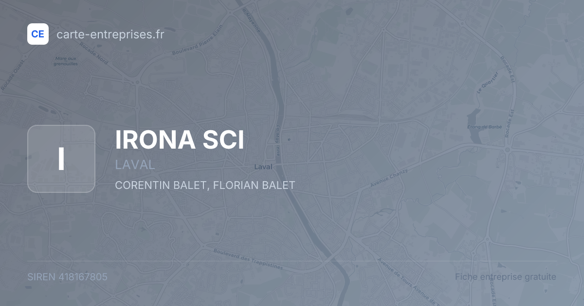 IRONA SCI — 418167805 — fiche entreprise