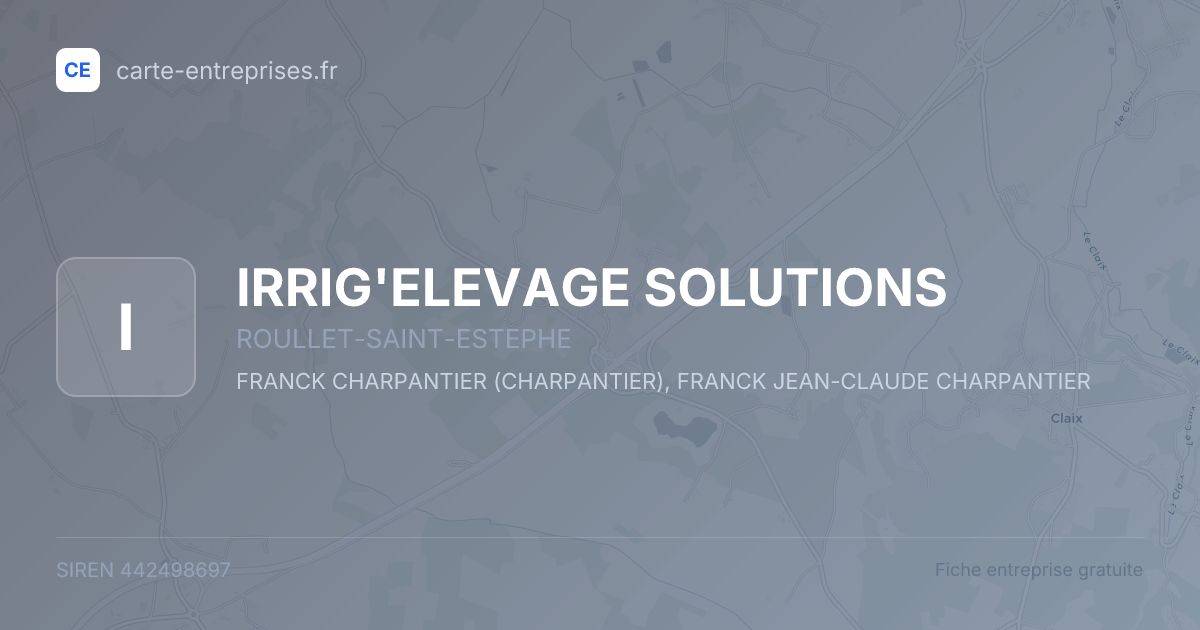 IRRIG'ELEVAGE SOLUTIONS — 442498697 — fiche entreprise