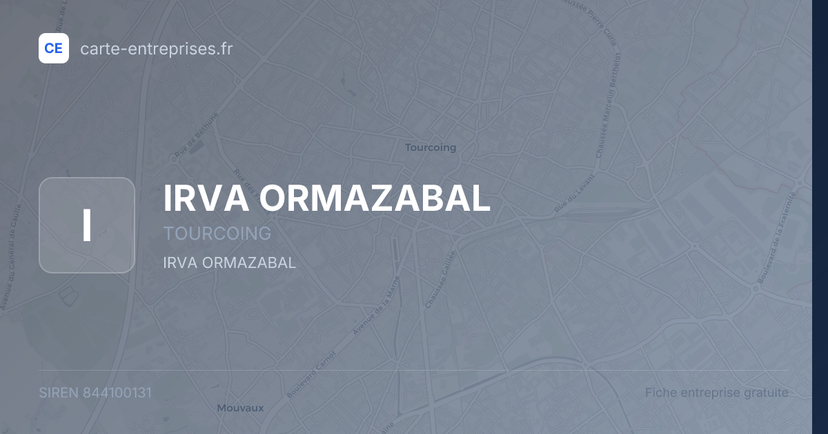 IRVA ORMAZABAL — 844100131 — fiche entreprise