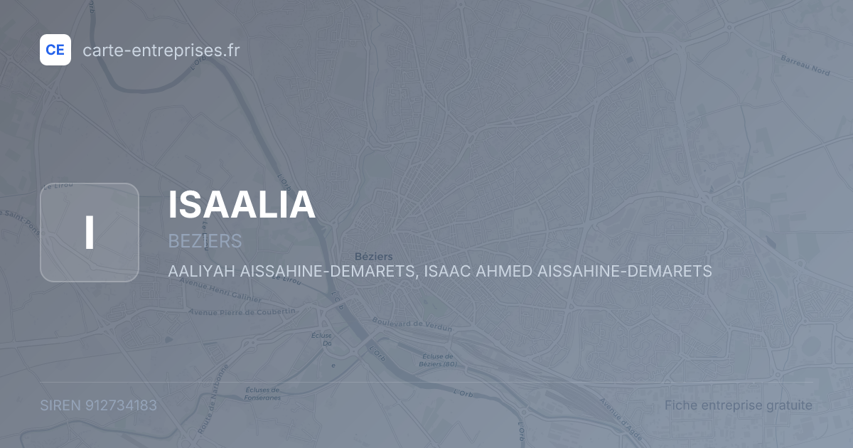 ISAALIA — 912734183 — fiche entreprise