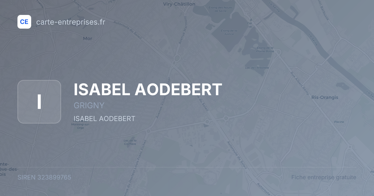 ISABEL AODEBERT — 323899765 — fiche entreprise