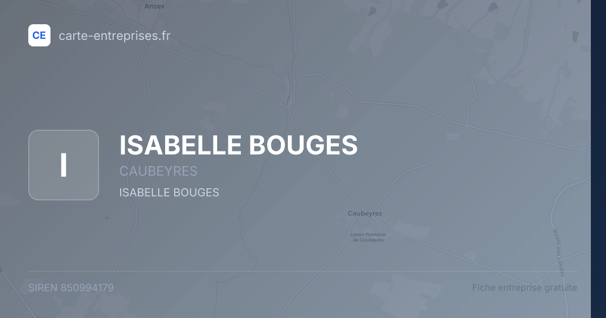 ISABELLE BOUGES — 850994179 — fiche entreprise