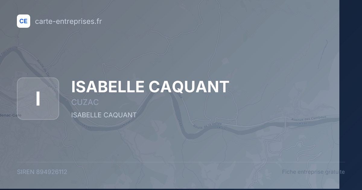 ISABELLE CAQUANT — 894926112 — fiche entreprise