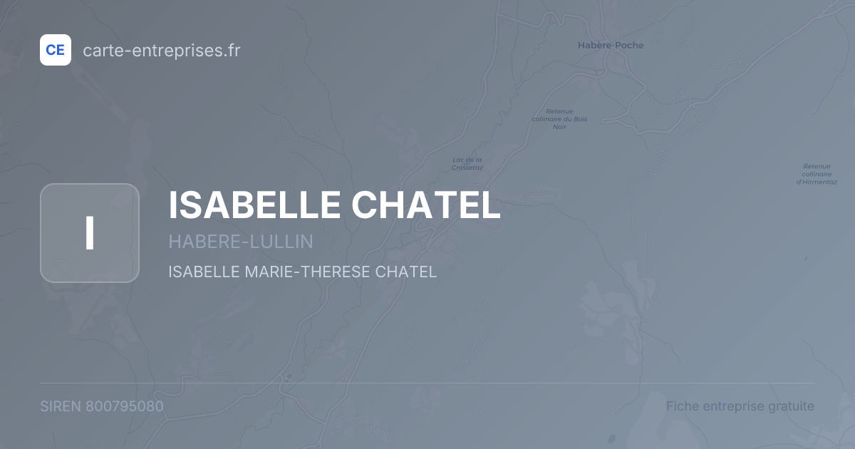 ISABELLE CHATEL — 800795080 — fiche entreprise