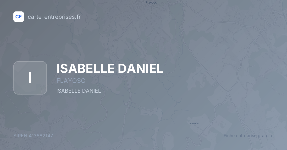 ISABELLE DANIEL — 413682147 — fiche entreprise