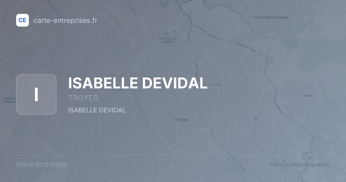 ISABELLE DEVIDAL — 352942858 — fiche entreprise