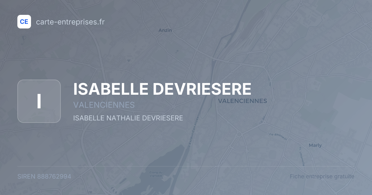 ISABELLE DEVRIESERE — 888762994 — fiche entreprise