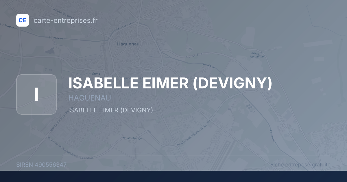 ISABELLE EIMER (DEVIGNY) — 490556347 — fiche entreprise