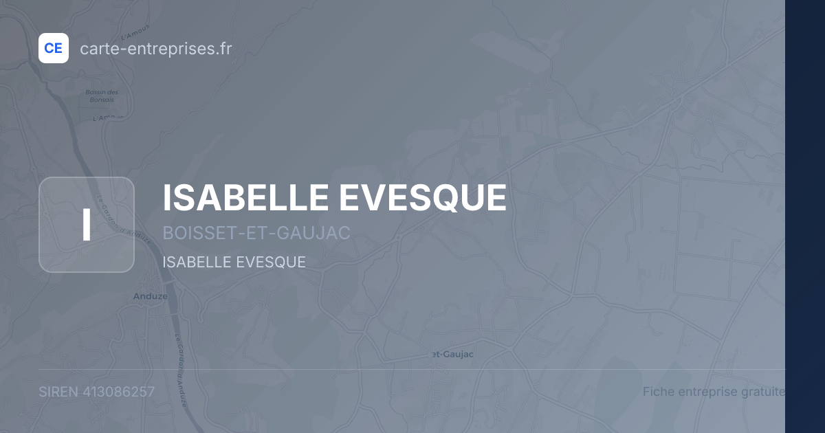 ISABELLE EVESQUE — 413086257 — fiche entreprise