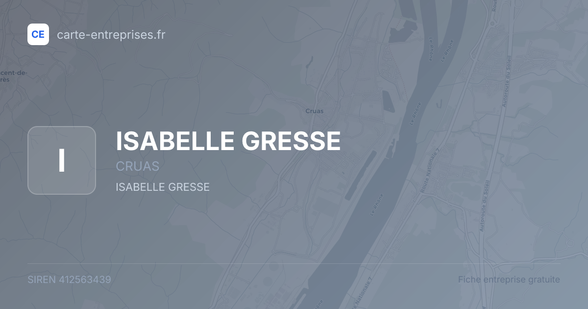 ISABELLE GRESSE — 412563439 — fiche entreprise