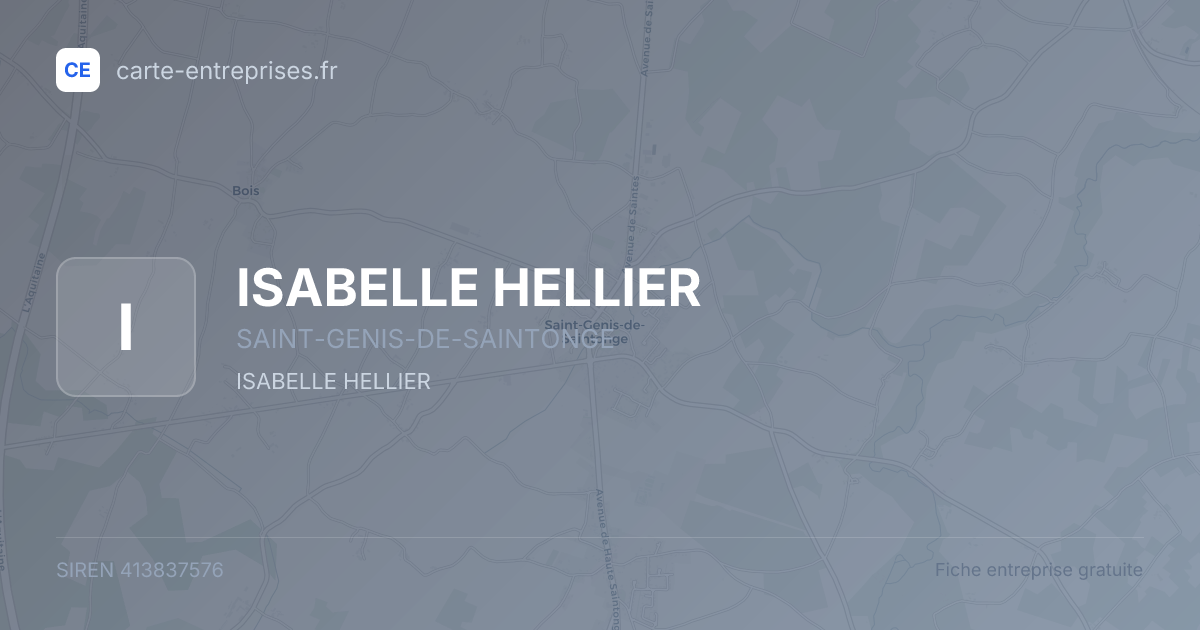 ISABELLE HELLIER — 413837576 — fiche entreprise