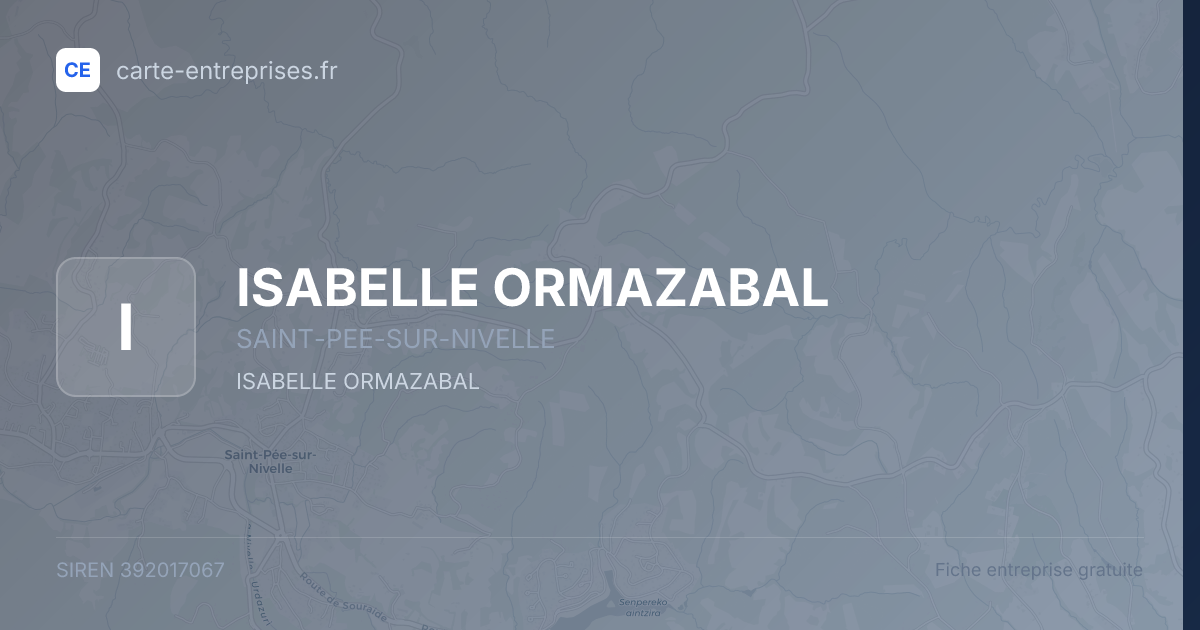 ISABELLE ORMAZABAL — 392017067 — fiche entreprise