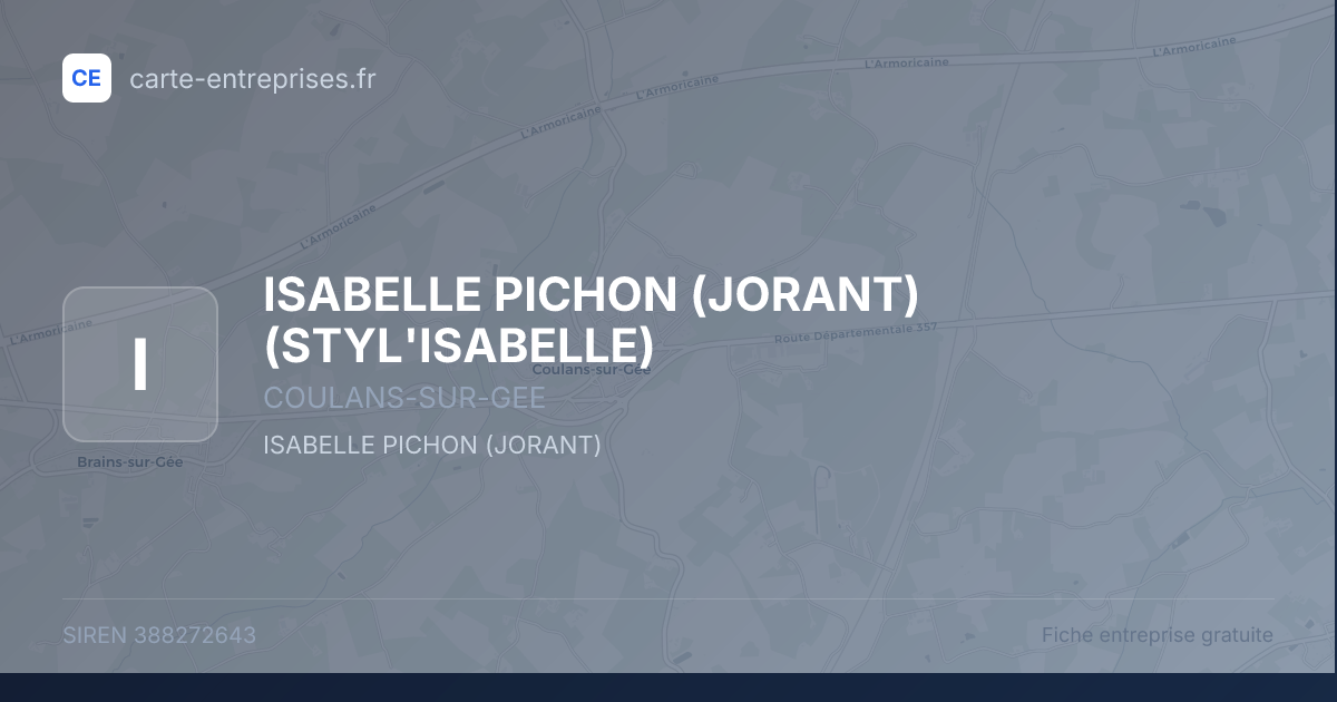 ISABELLE PICHON (JORANT) (STYL'ISABELLE) — 388272643 — fiche entreprise